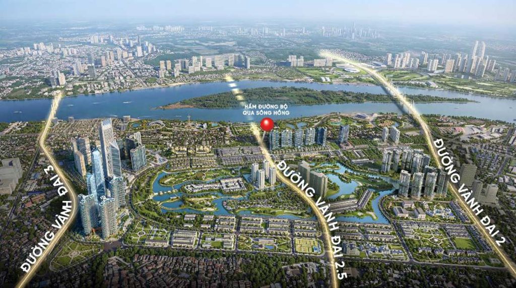 Noble Palace Tây Hồ định hình vị thế 'Cửa ngõ tỷ đô' ven sông Hồng 3 Vị trí xây dựng hầm vượt sông Hồng tại khu đô thị Ciputra